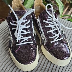 Giuseppe Zanotti Purple and Silver Sneakers